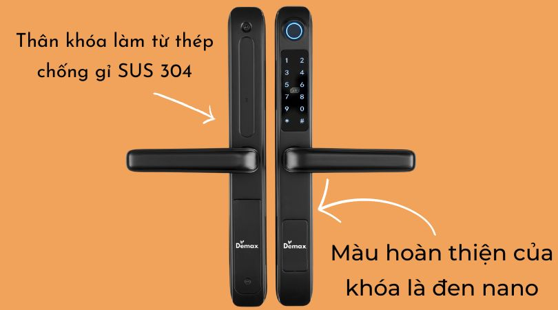 Chất liệu và màu sắc khóa điện tử Demax EL101 BL